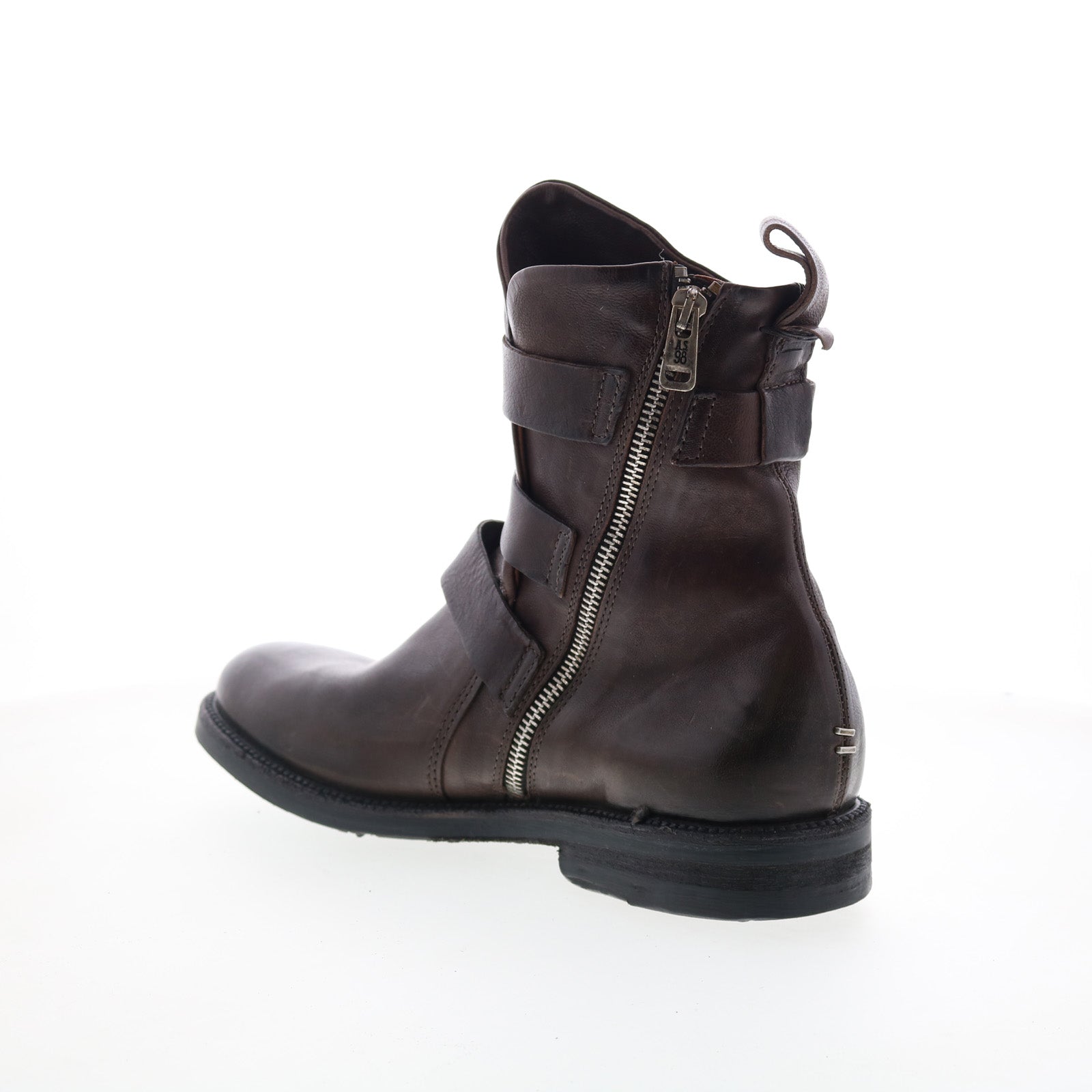 Samit Mens Brown Leather Zipper Casual Dress Boots