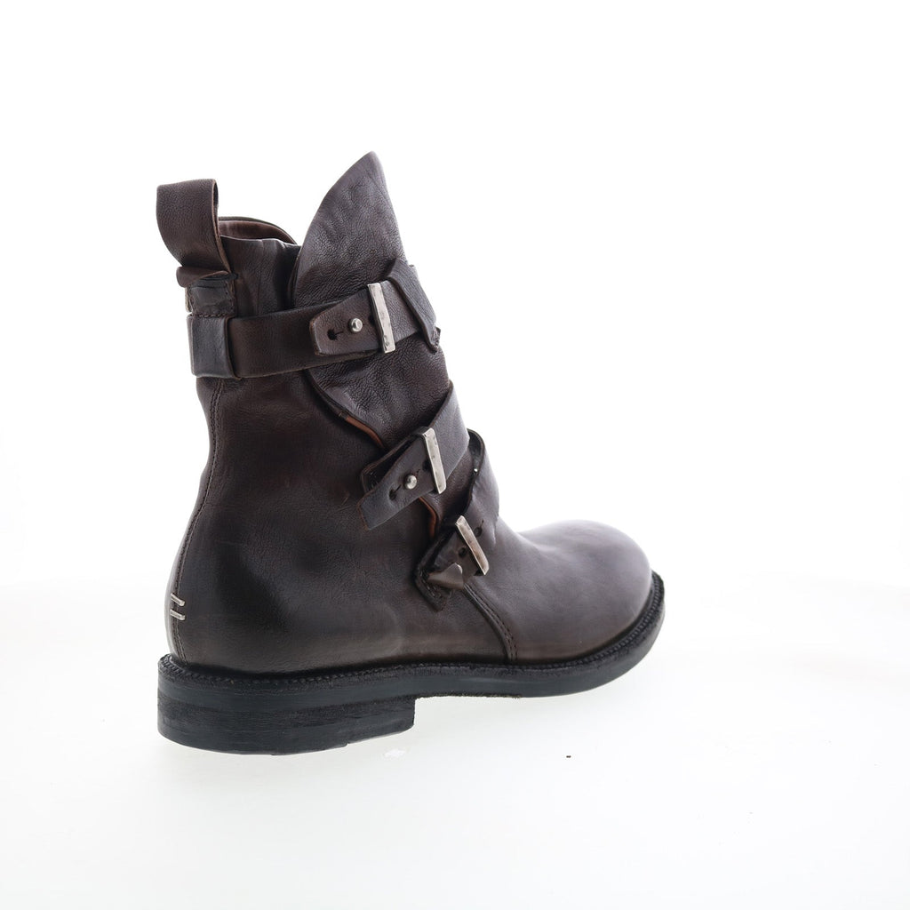 Samit Mens Brown Leather Zipper Casual Dress Boots