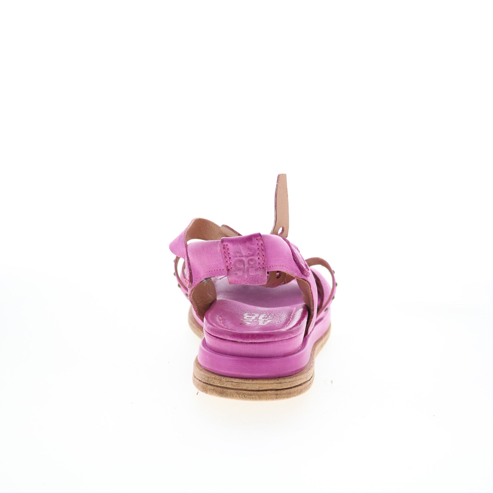 Satchel Womens Purple Leather Hook & Loop Strap Sandals Shoes