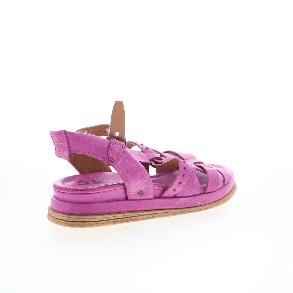Satchel Womens Purple Leather Hook & Loop Strap Sandals Shoes