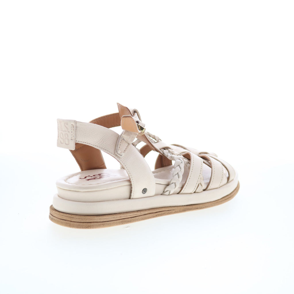 Saul Womens Beige Leather Hook & Loop Strap Sandals Shoes