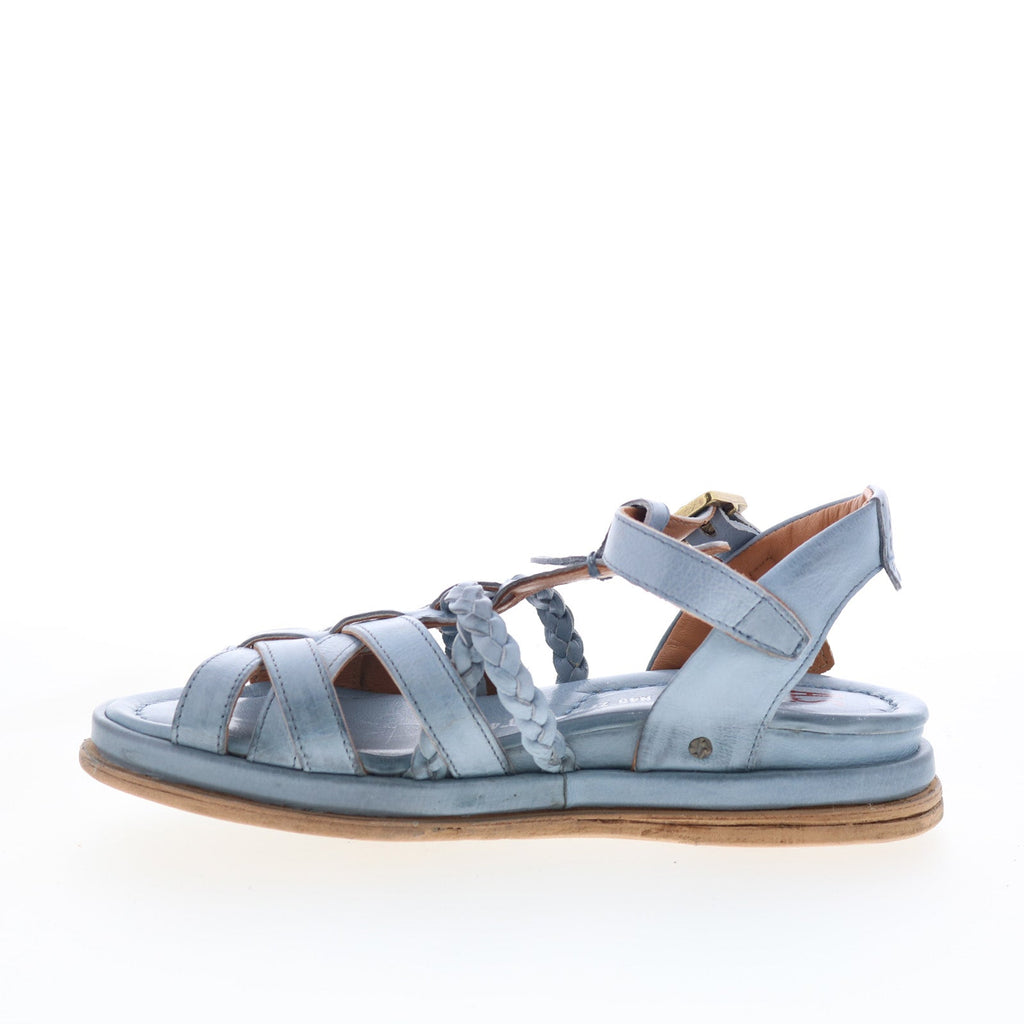 Saul Womens Blue Leather Hook & Loop Strap Sandals Shoes