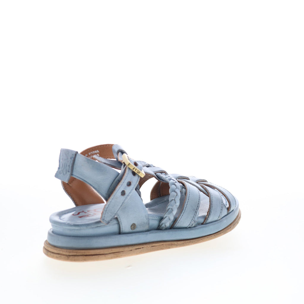 Saul Womens Blue Leather Hook & Loop Strap Sandals Shoes