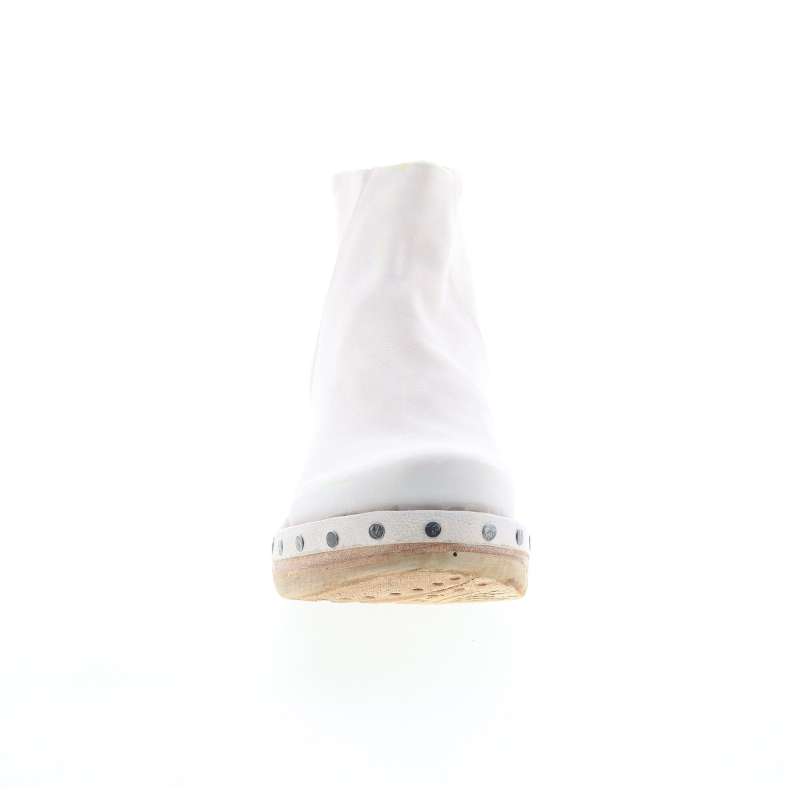 Savina Womens White Leather Zipper Ankle & Booties Boots