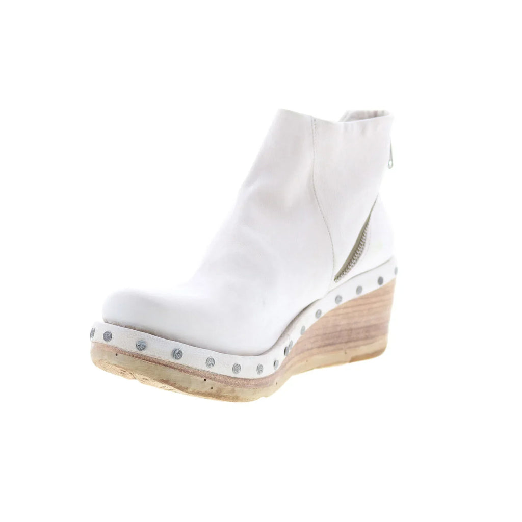 Savina 523206-701-6916 Womens White Leather Casual Dress Boots