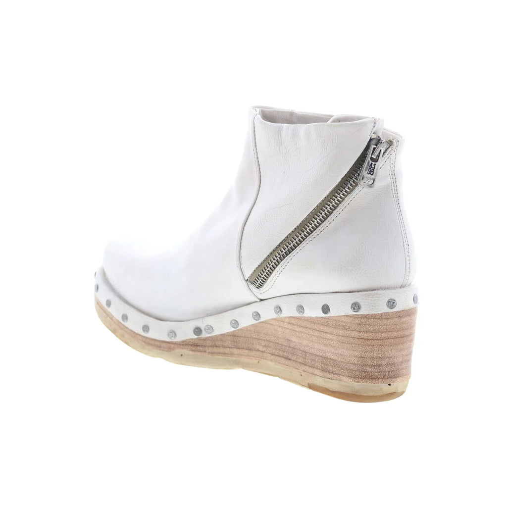 Savina 523206-701-6916 Womens White Leather Casual Dress Boots