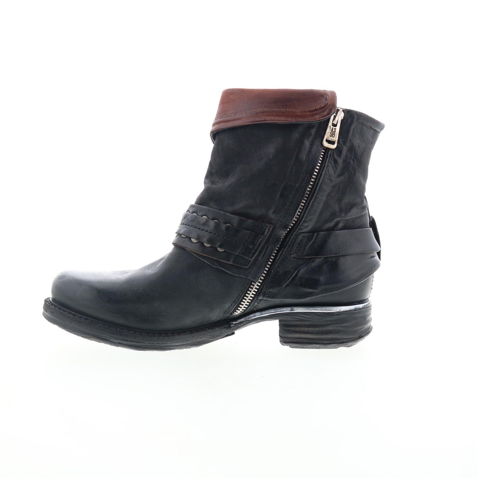 Sebastian Womens Black Leather Zipper Casual Dress Boots