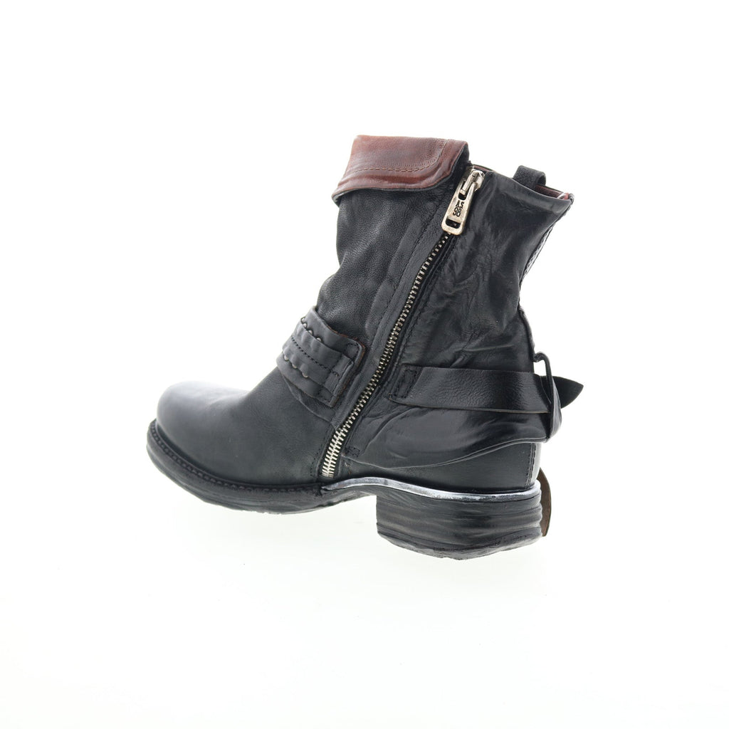 Sebastian Womens Black Leather Zipper Casual Dress Boots