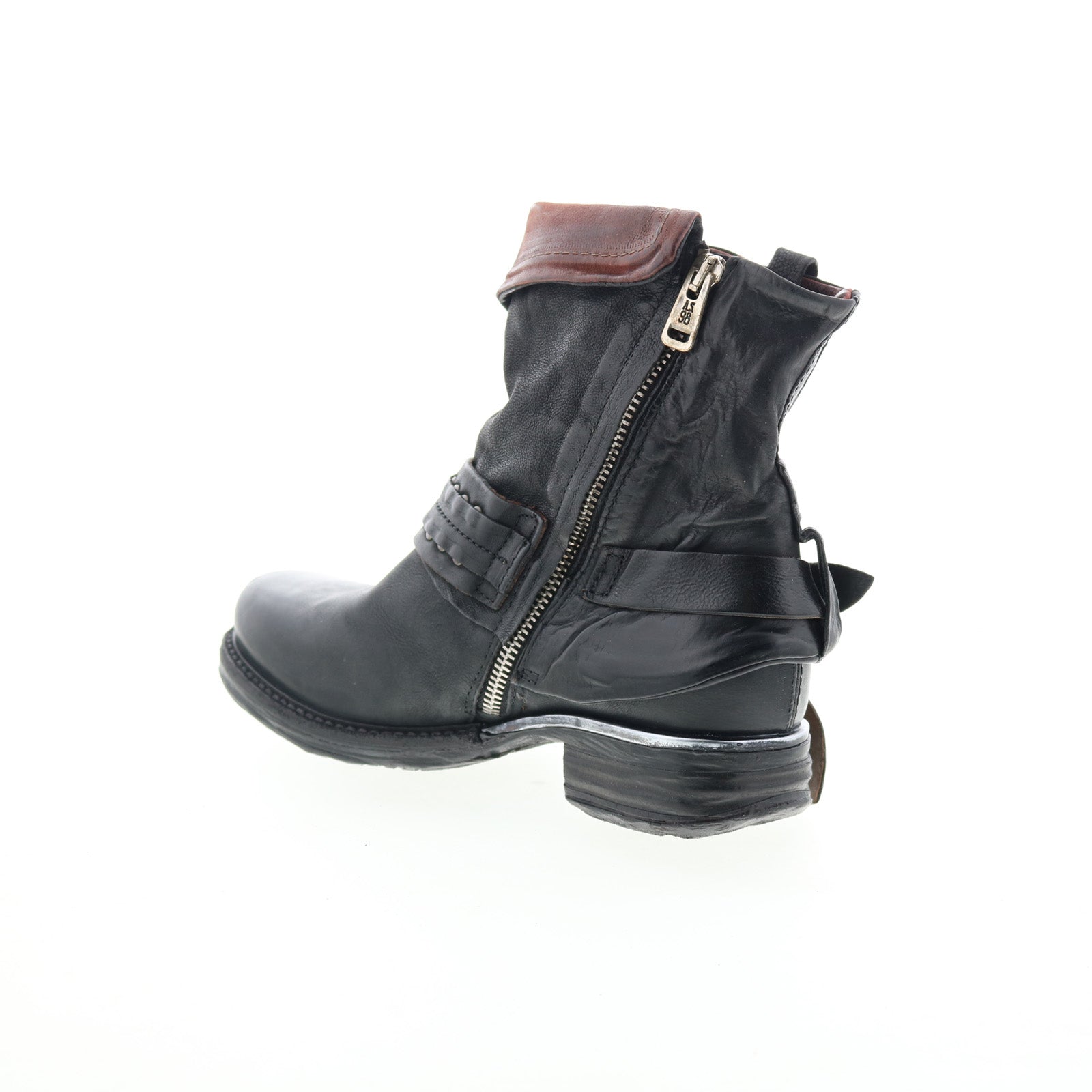 Sebastian Womens Black Leather Zipper Casual Dress Boots