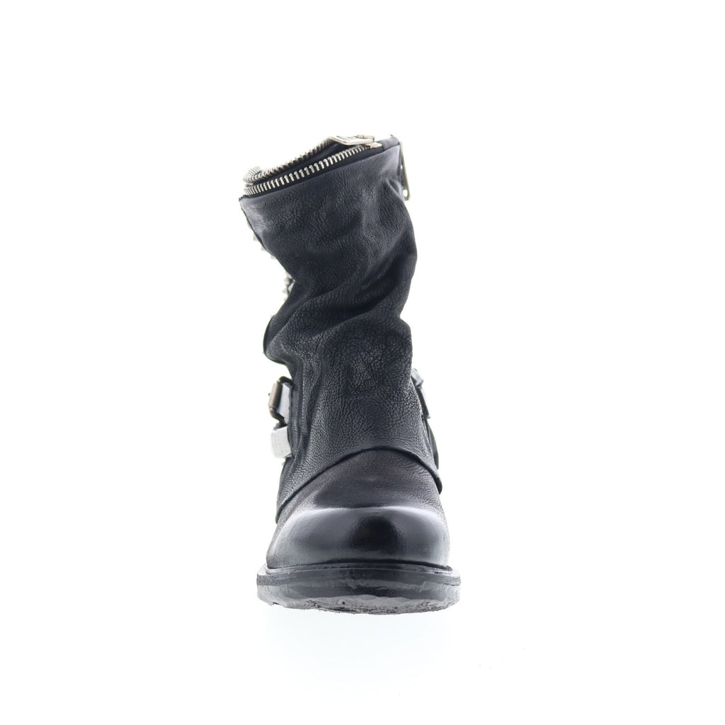 Sid Womens Black Leather Zipper Casual Dress Boots