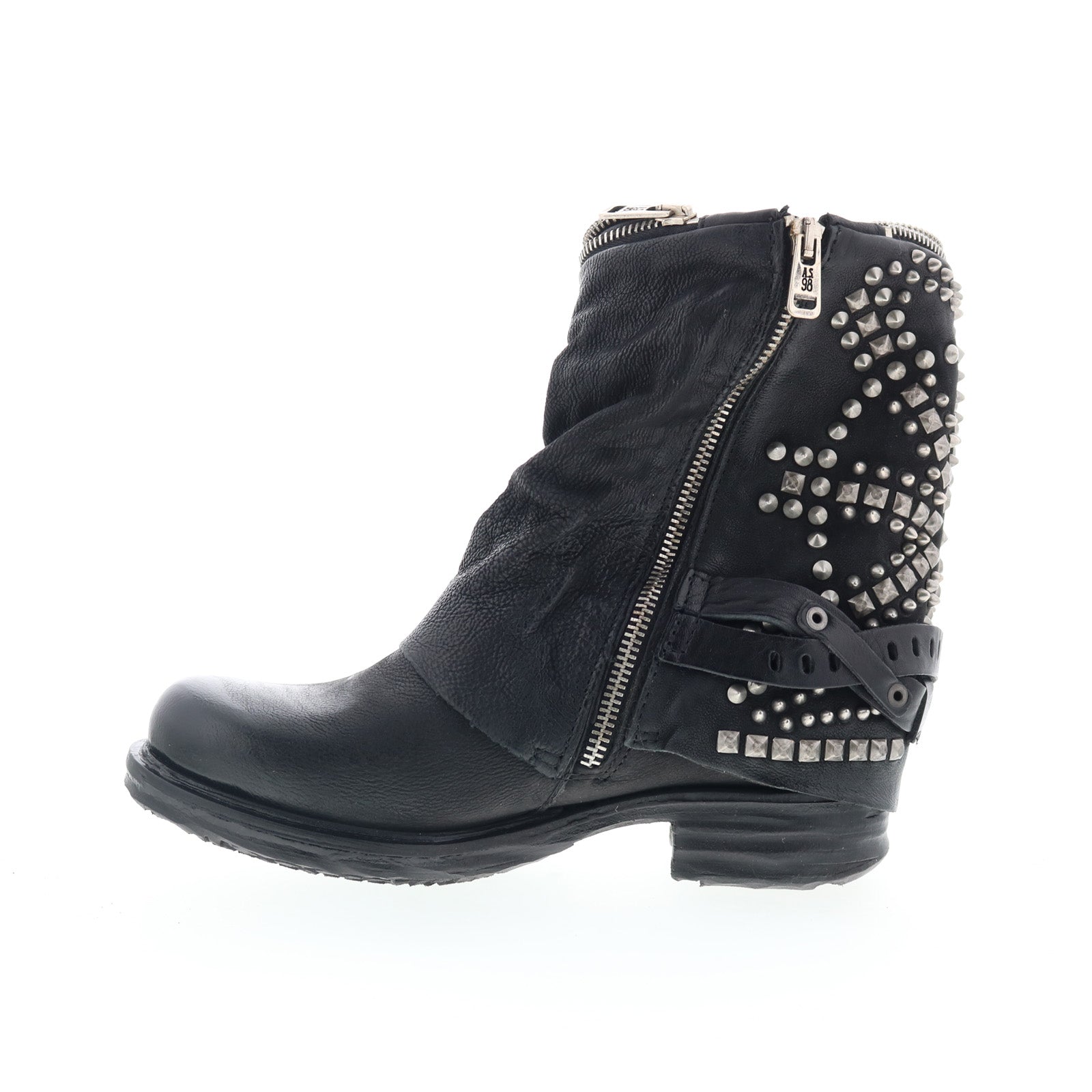 Sid Womens Black Leather Zipper Casual Dress Boots