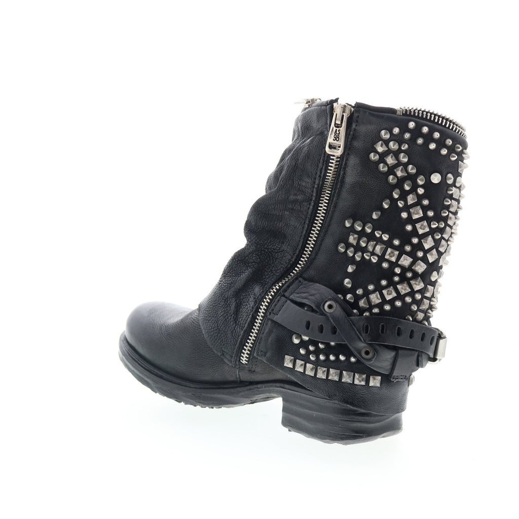 Sid Womens Black Leather Zipper Casual Dress Boots