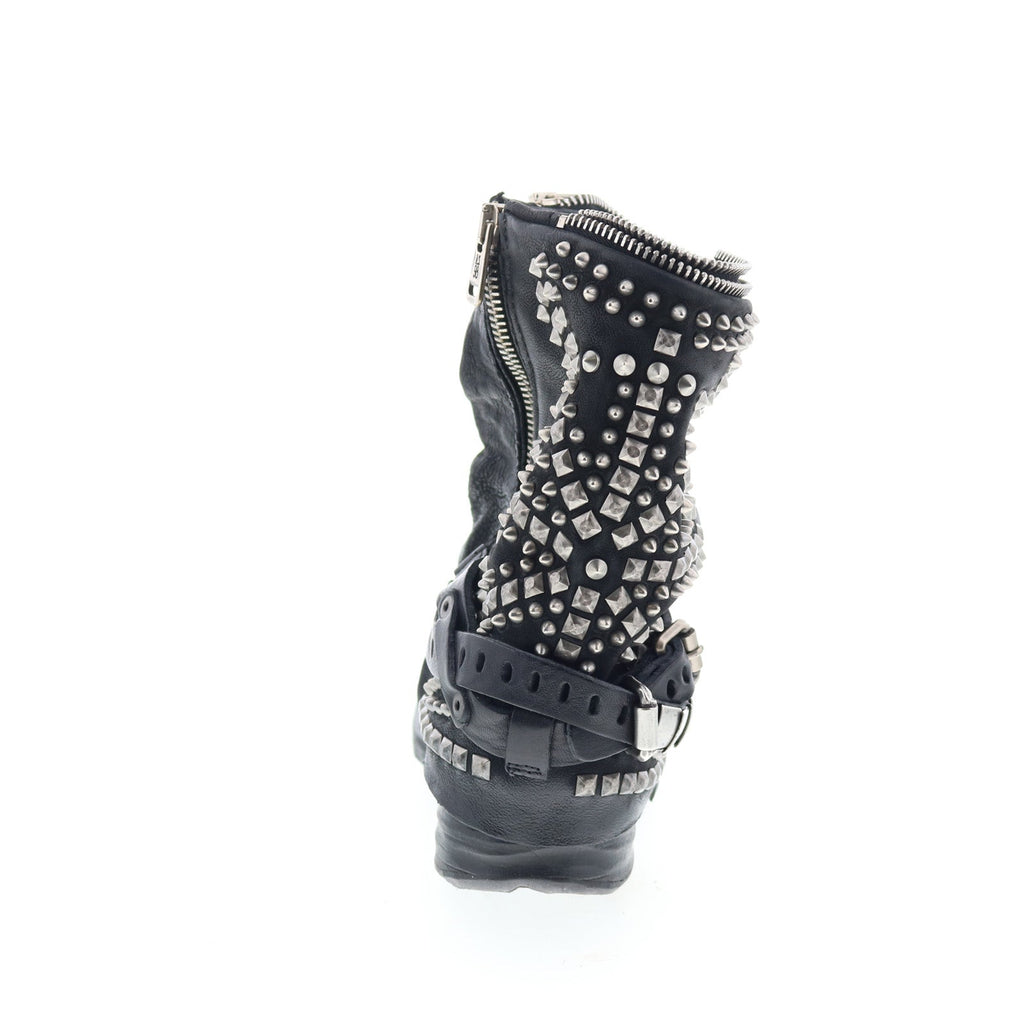 Sid Womens Black Leather Zipper Casual Dress Boots