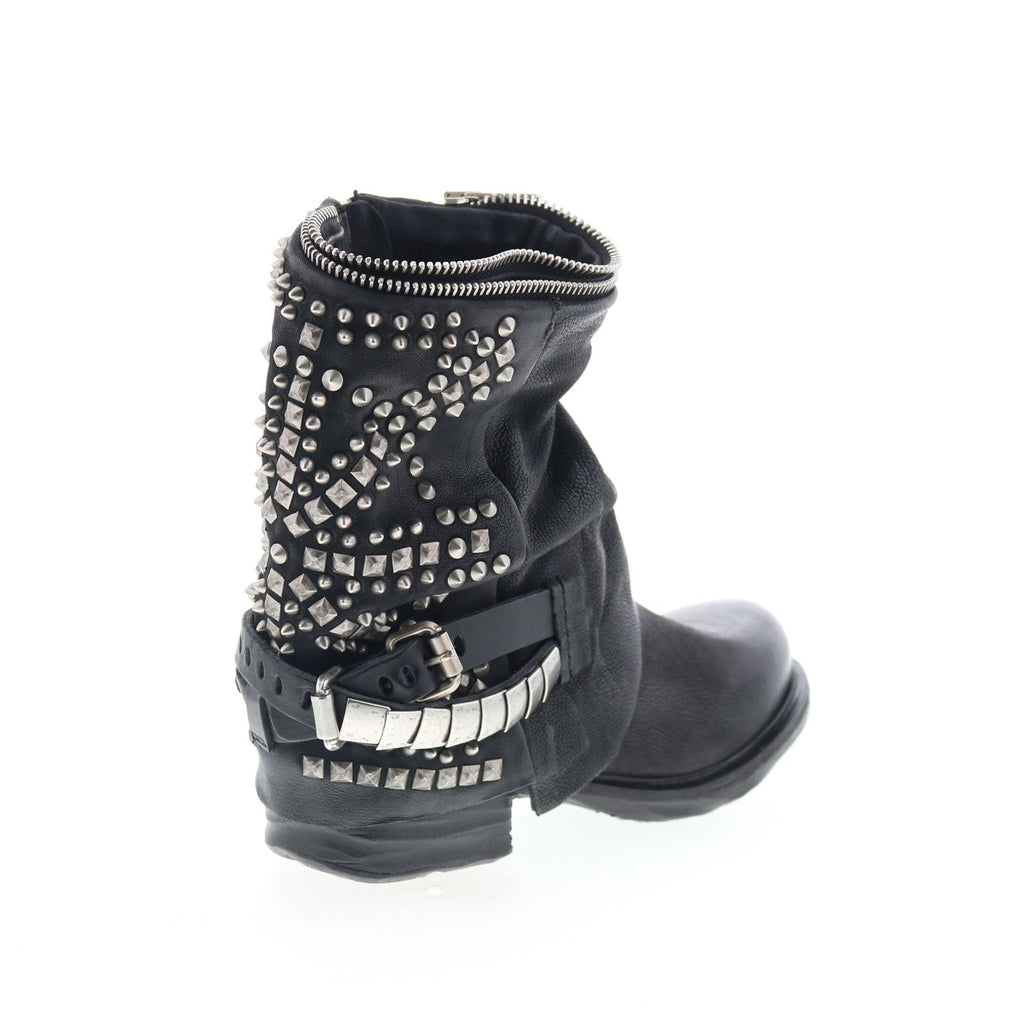 Sid Womens Black Leather Zipper Casual Dress Boots