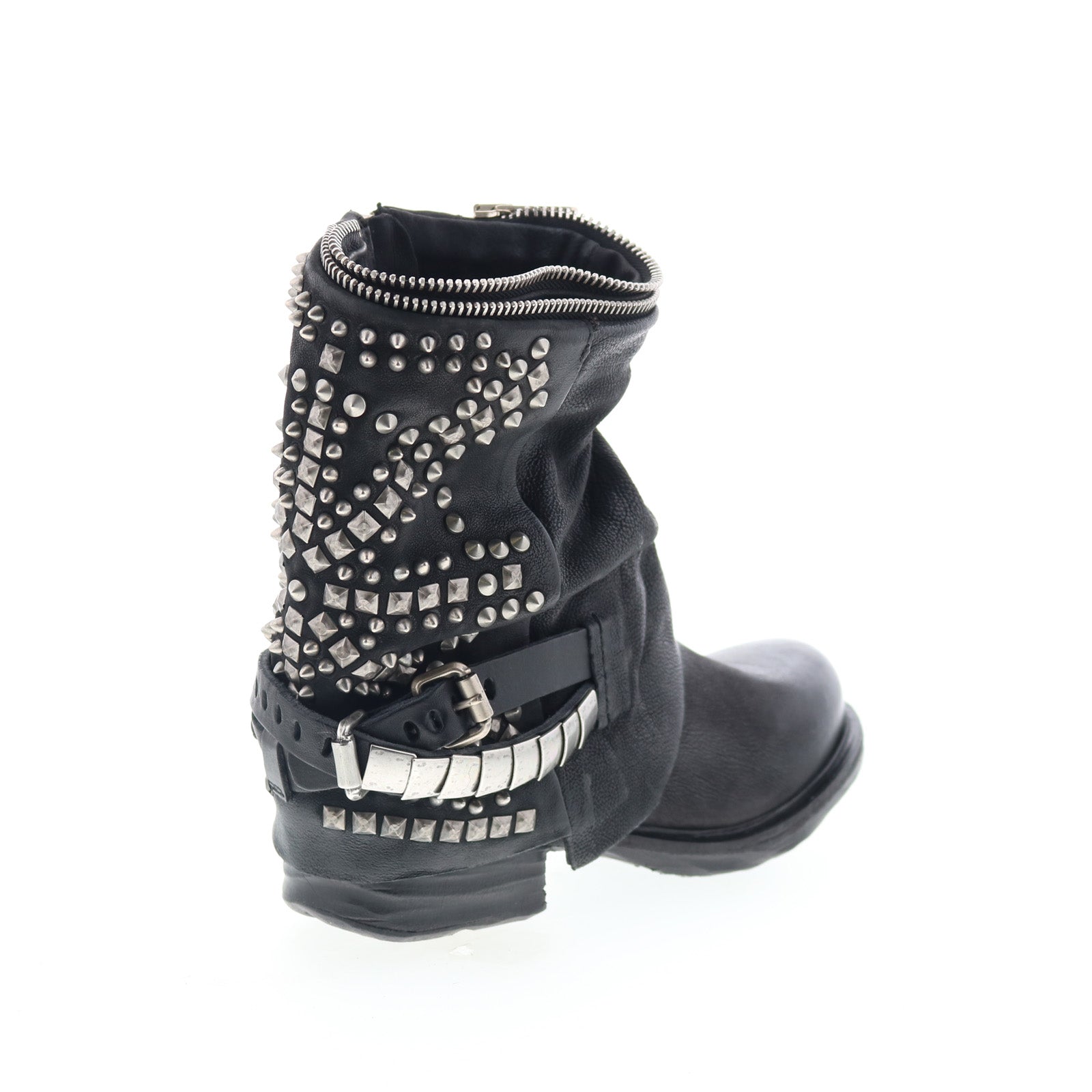 Sid Womens Black Leather Zipper Casual Dress Boots