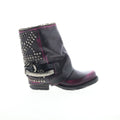 Sid Womens Black Leather Zipper Casual Dress Boots