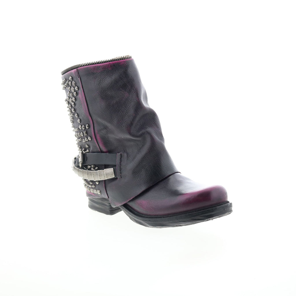 Sid Womens Black Leather Zipper Casual Dress Boots