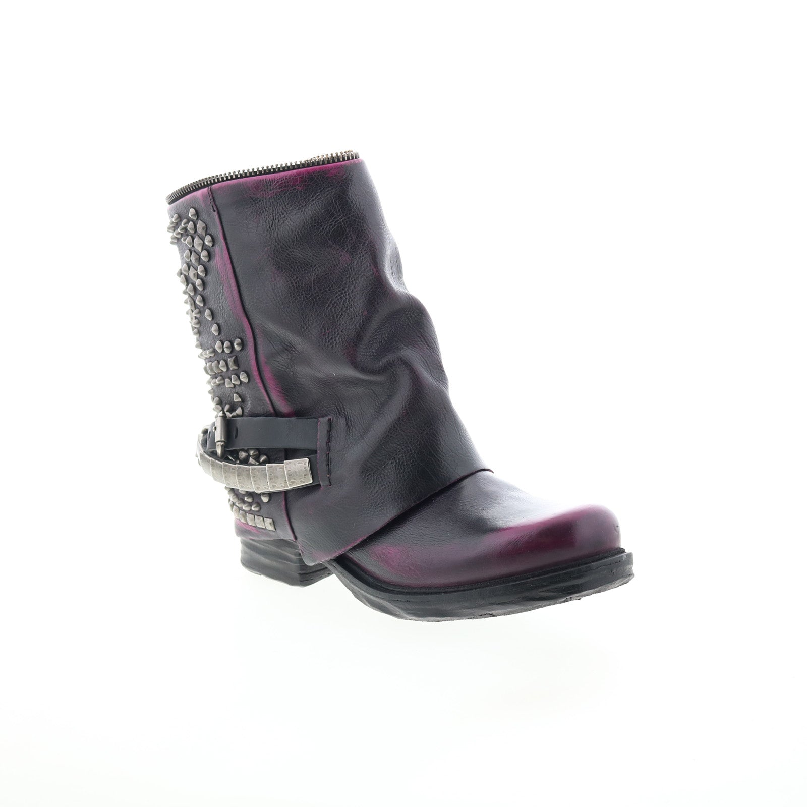 Sid Womens Black Leather Zipper Casual Dress Boots