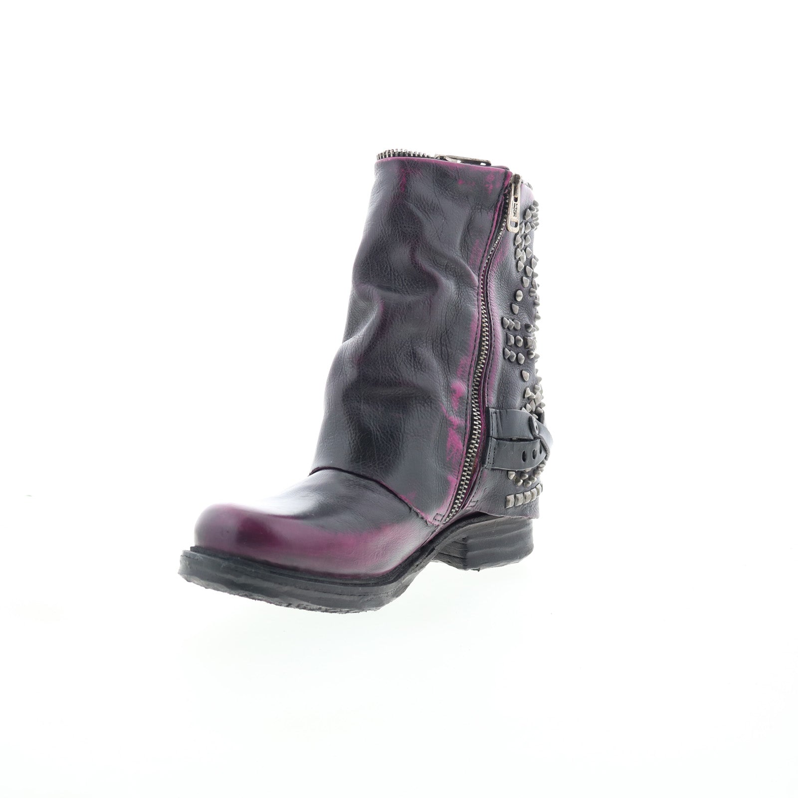 Sid Womens Black Leather Zipper Casual Dress Boots