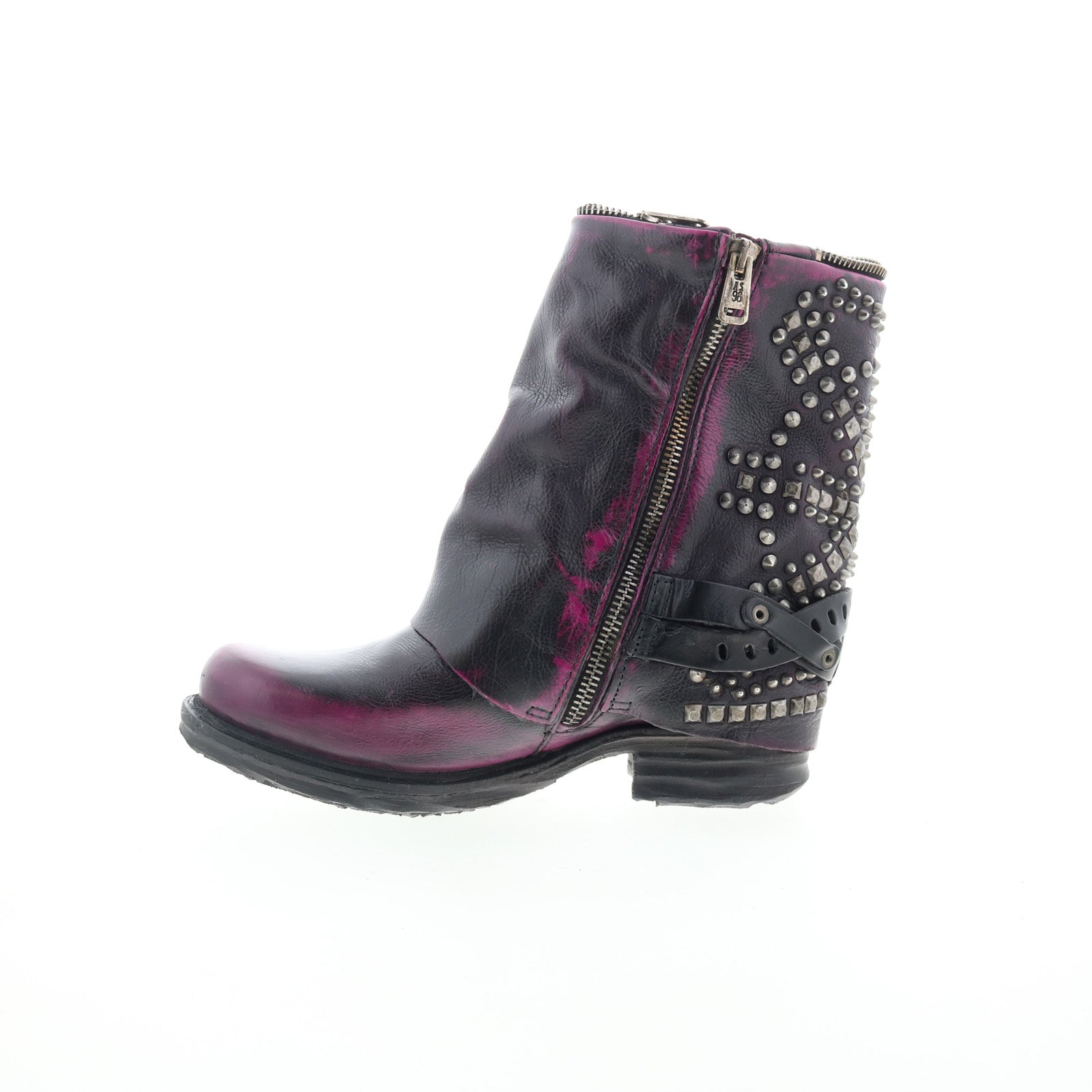 Sid Womens Black Leather Zipper Casual Dress Boots