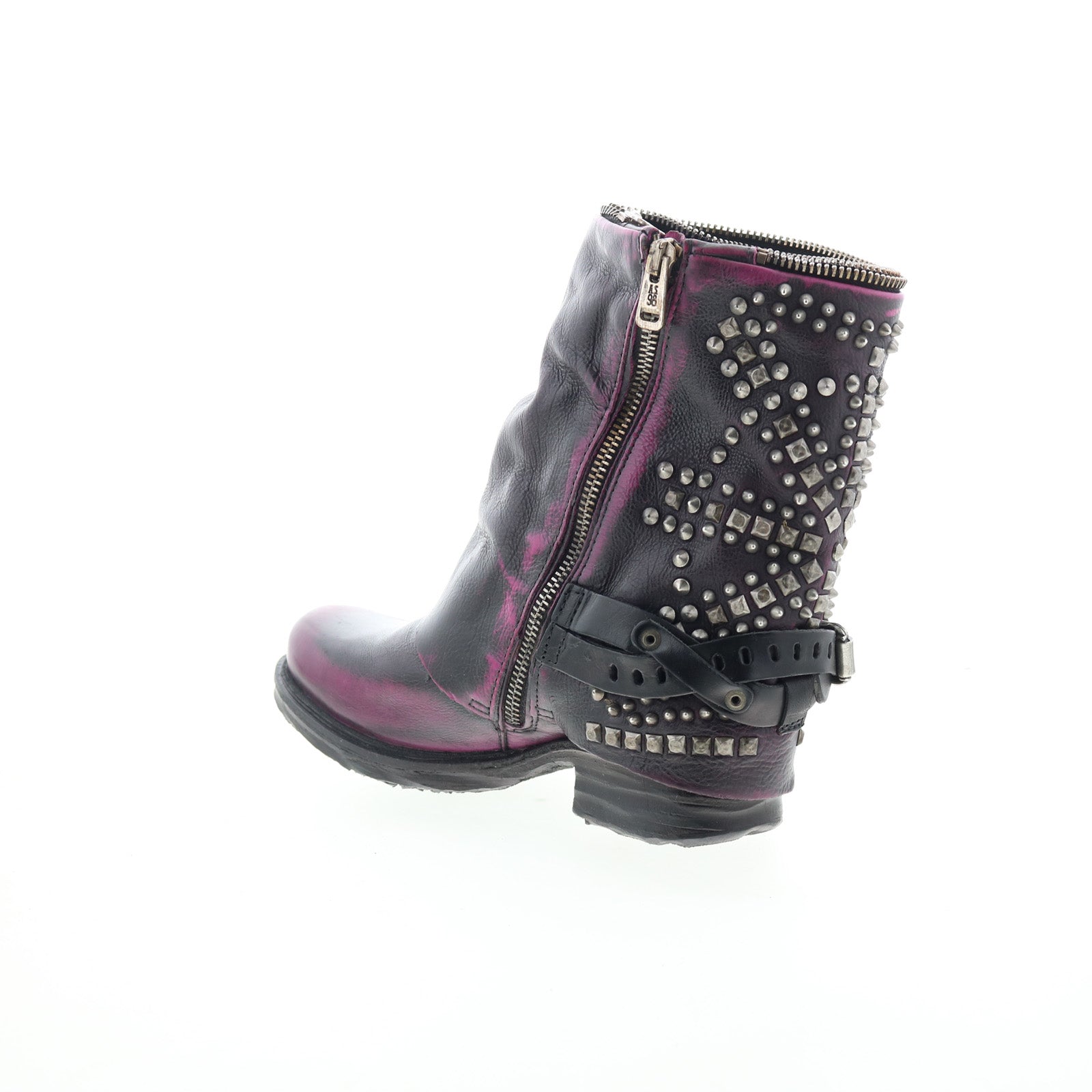 Sid Womens Black Leather Zipper Casual Dress Boots