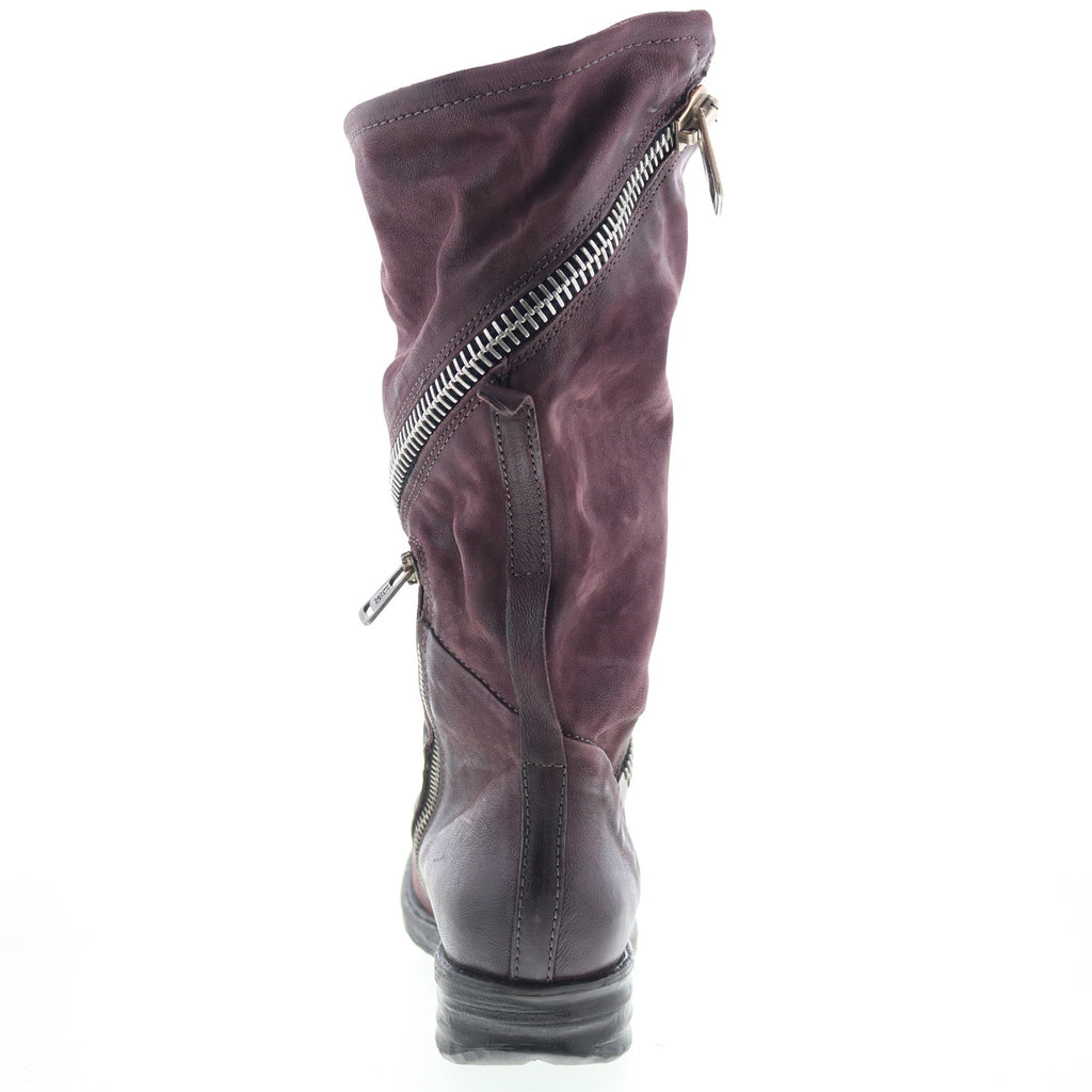Siggs Womens Burgundy Leather Zipper Casual Dress Boots