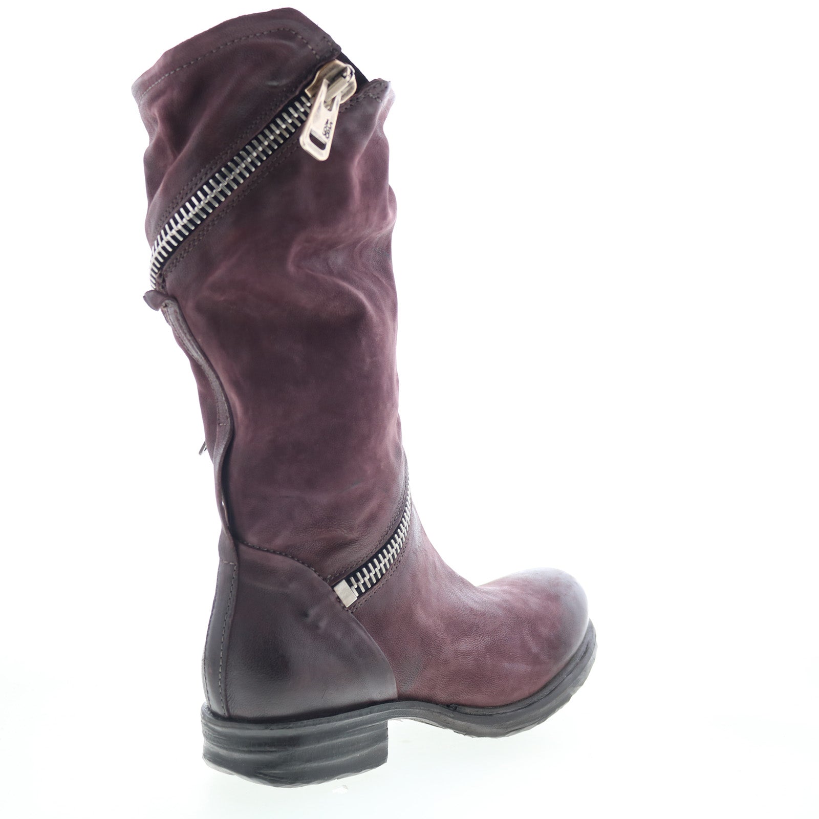 Siggs Womens Burgundy Leather Zipper Casual Dress Boots