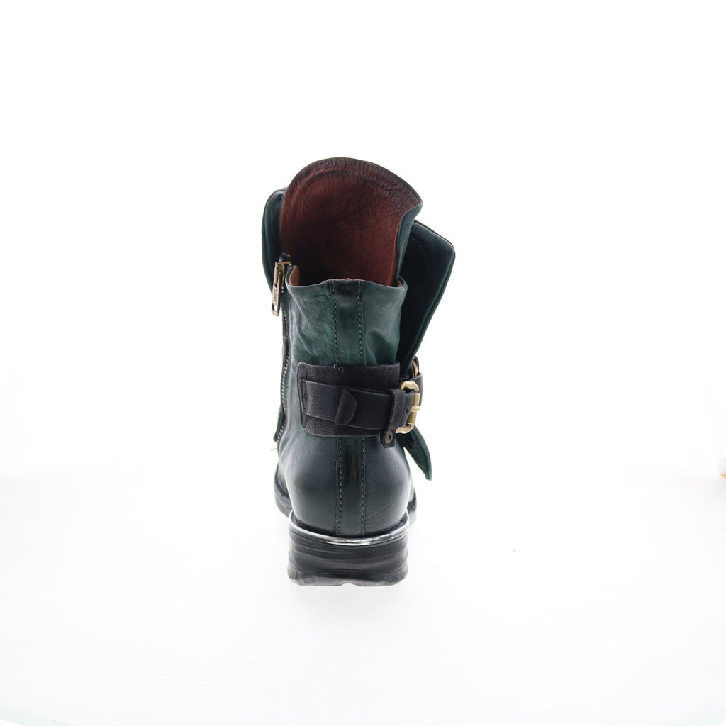 Simon Womens Green Leather Zipper Casual Dress Boots