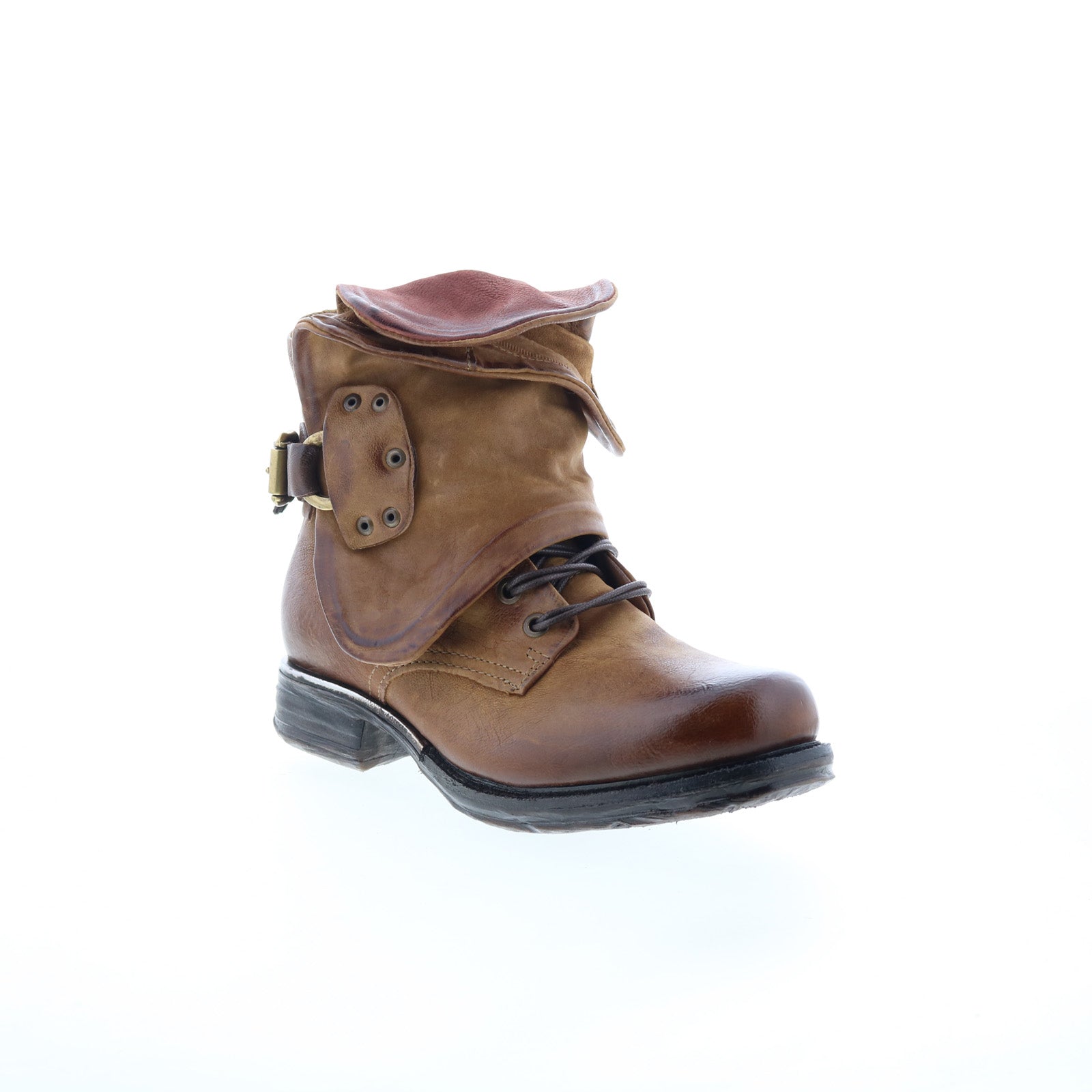 Simon Womens Brown Leather Zipper Casual Dress Boots
