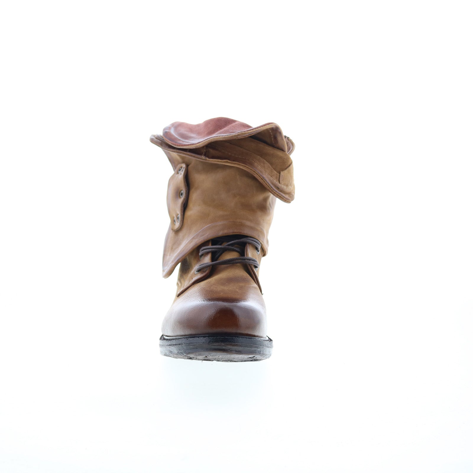 Simon Womens Brown Leather Zipper Casual Dress Boots