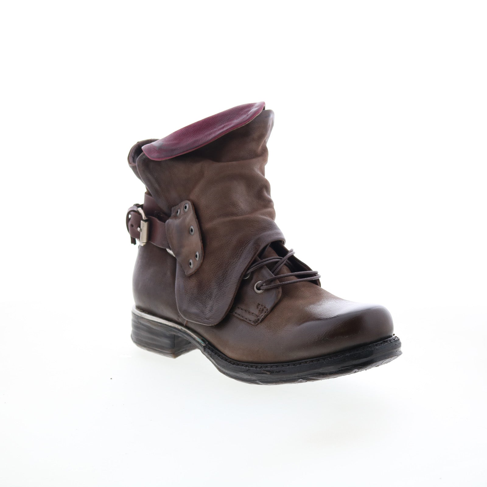 Simon Womens Brown Leather Zipper Casual Dress Boots