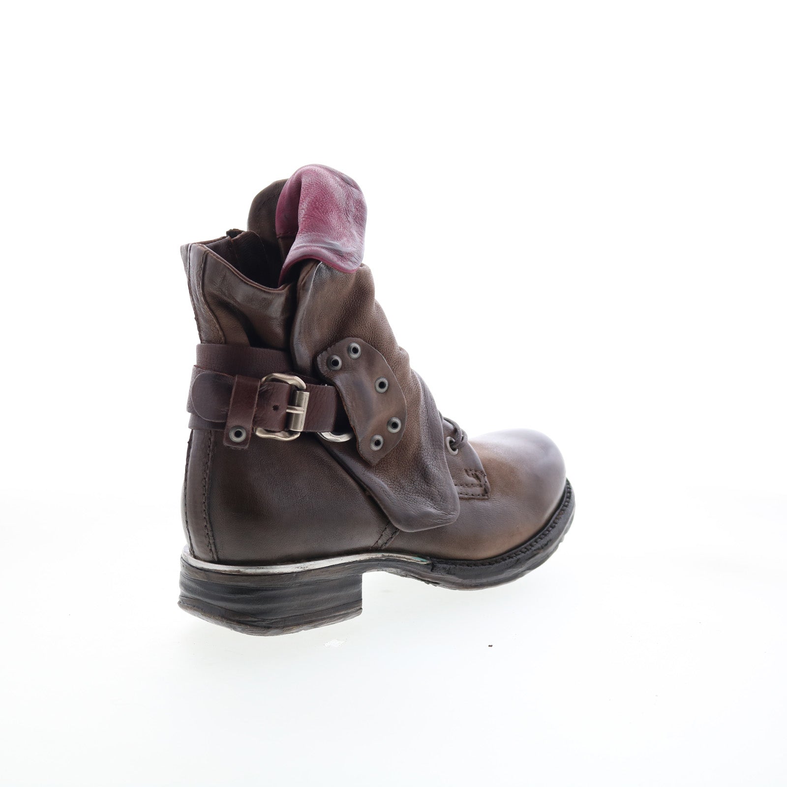 Simon Womens Brown Leather Zipper Casual Dress Boots