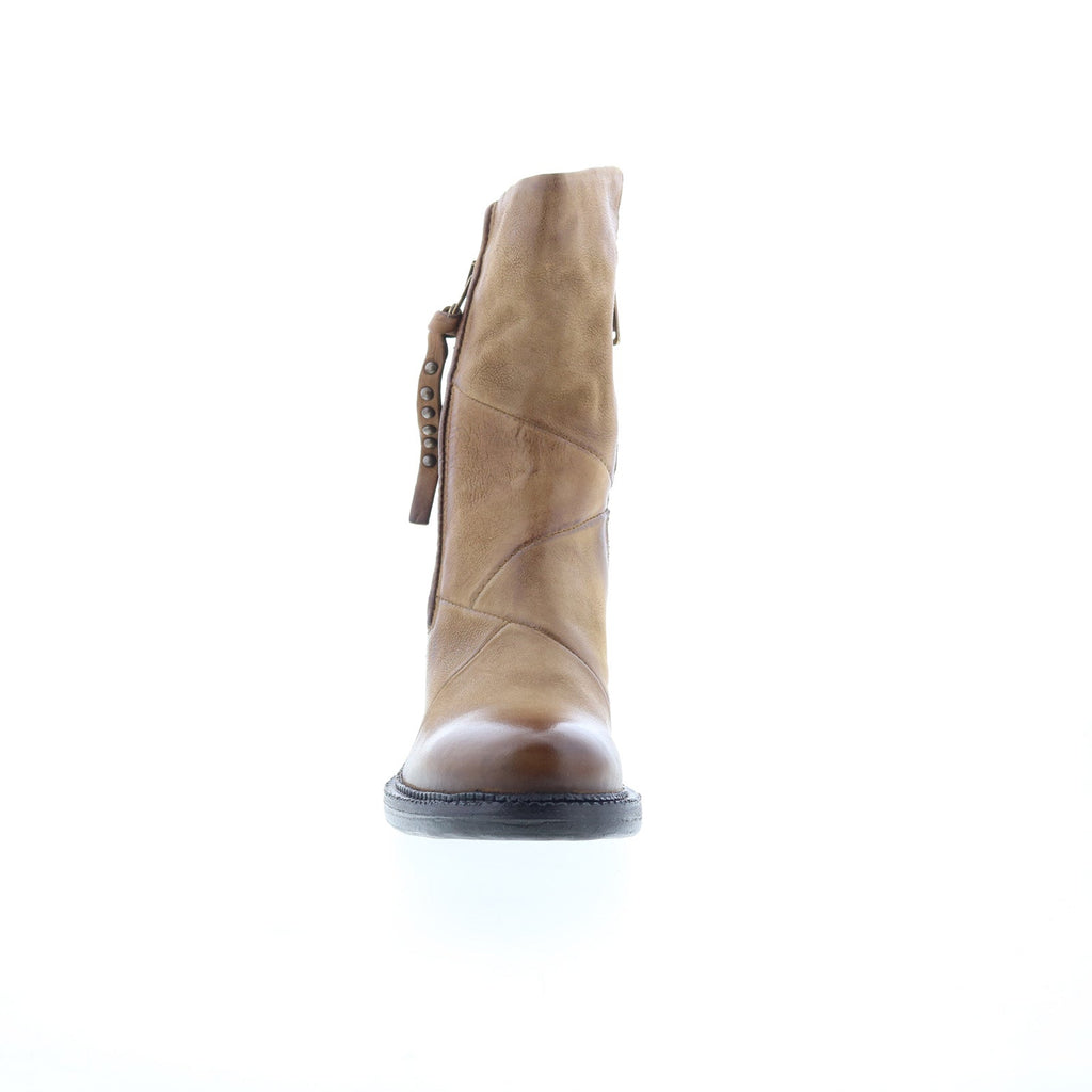 Stratford Womens Brown Leather Zipper Casual Dress Boots
