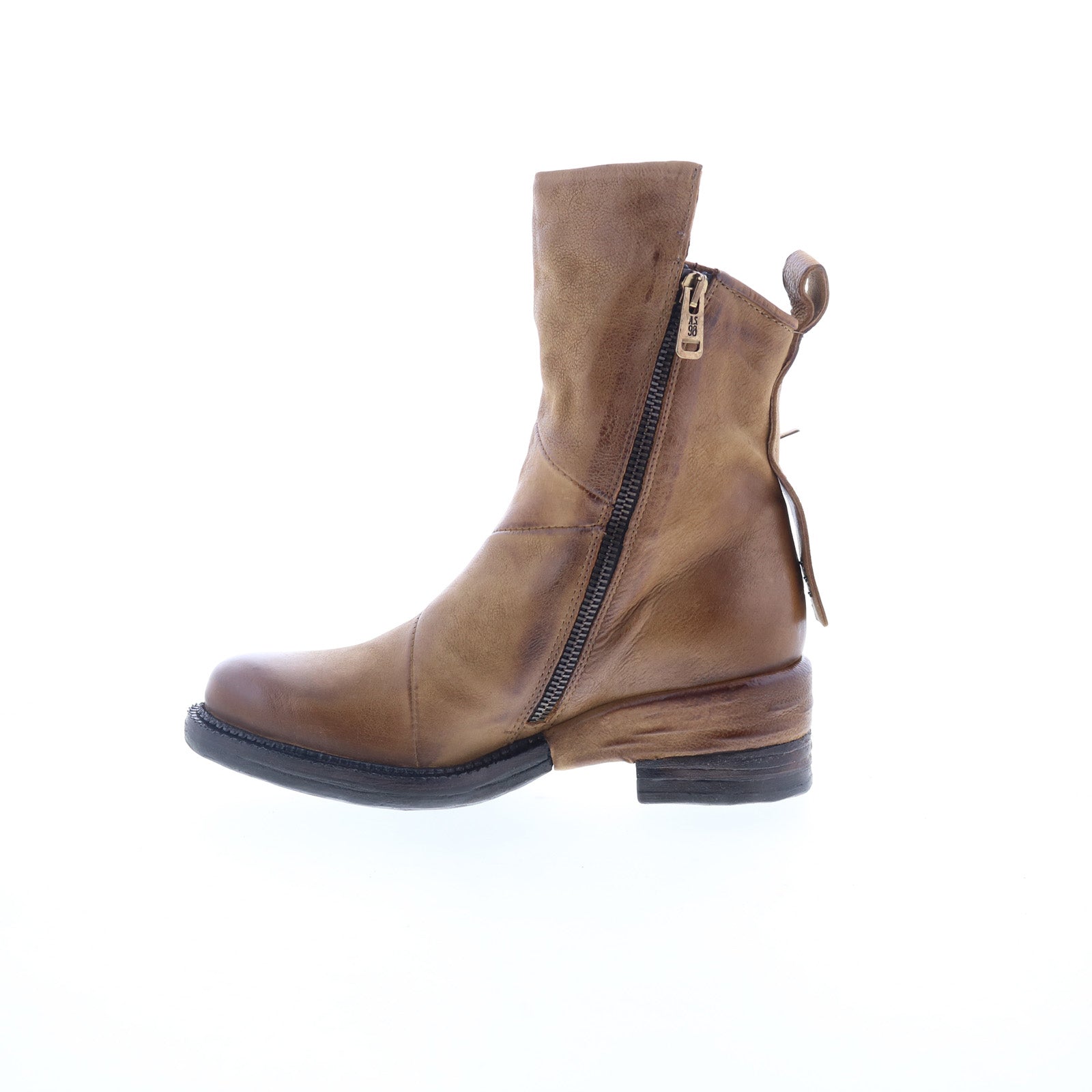 Stratford Womens Brown Leather Zipper Casual Dress Boots