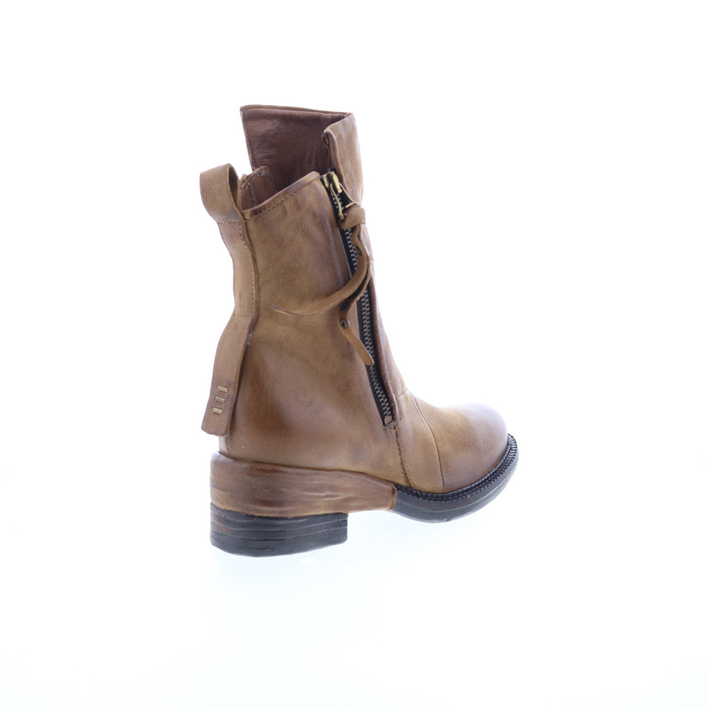 Stratford Womens Brown Leather Zipper Casual Dress Boots