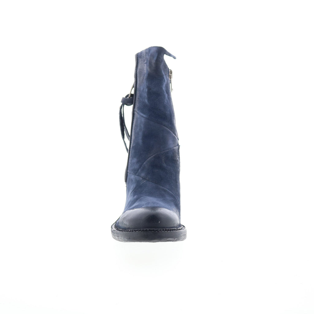 Stratford Womens Blue Leather Zipper Casual Dress Boots