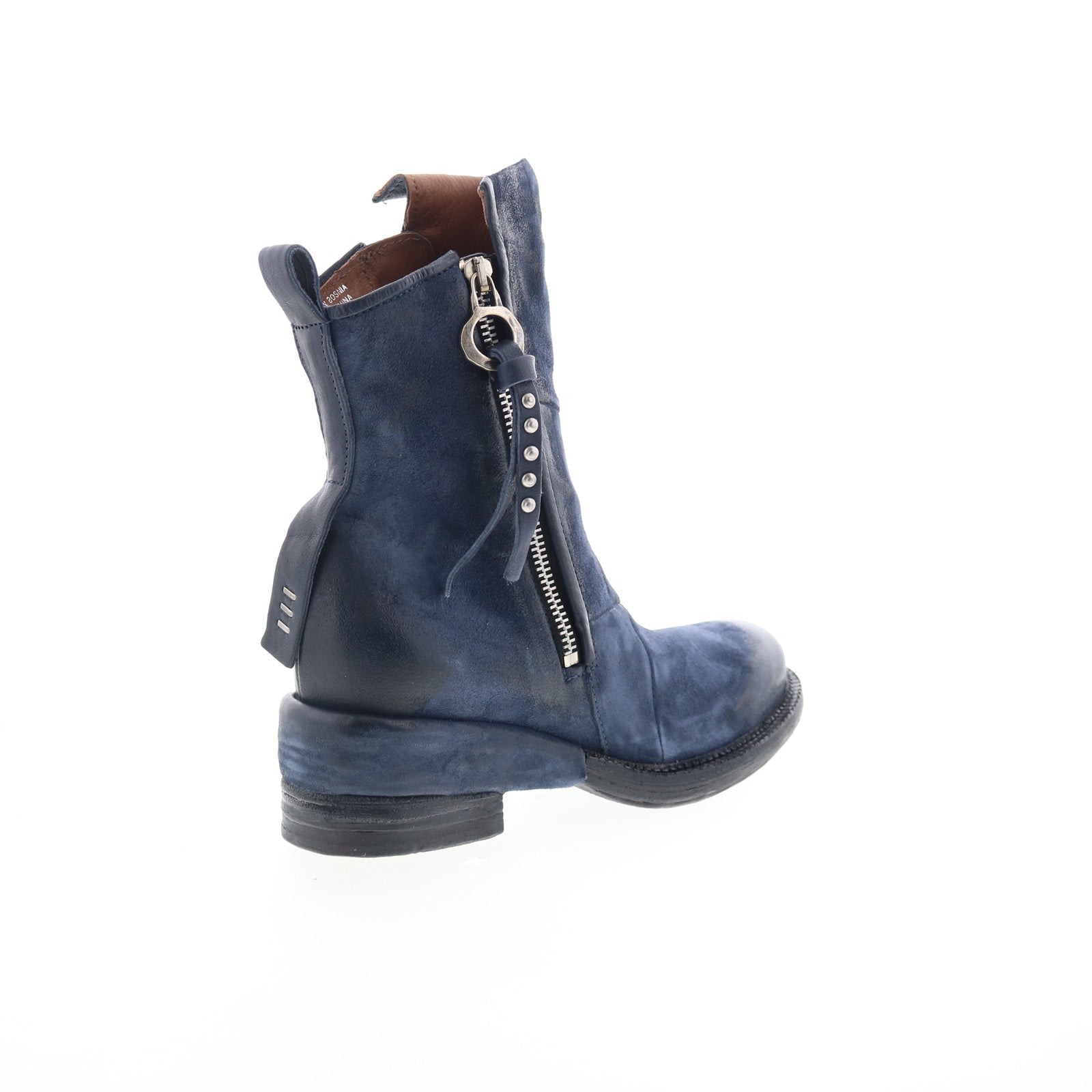 Stratford Womens Blue Leather Zipper Casual Dress Boots