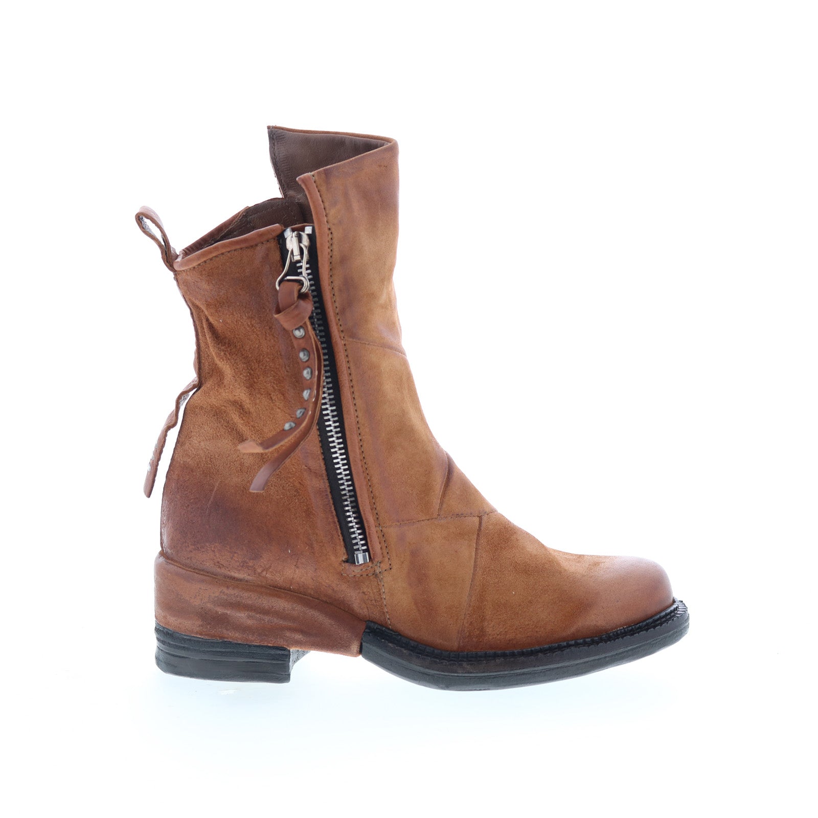 Stratford Womens Brown Leather Zipper Casual Dress Boots