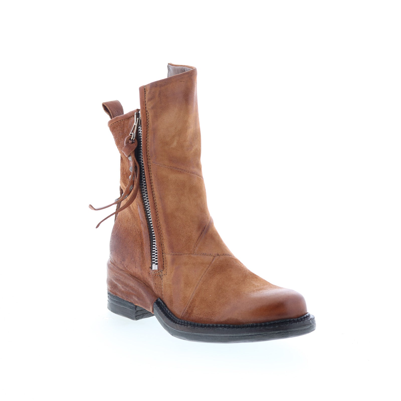 Stratford Womens Brown Leather Zipper Casual Dress Boots