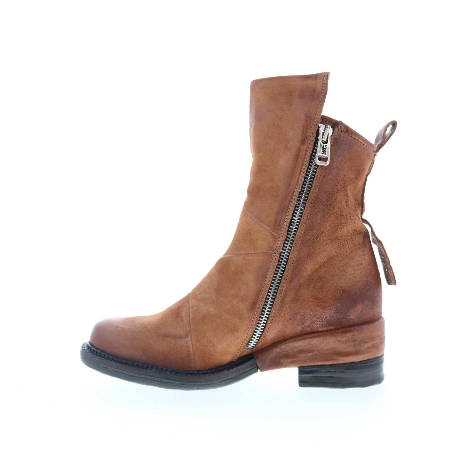 Stratford Womens Brown Leather Zipper Casual Dress Boots