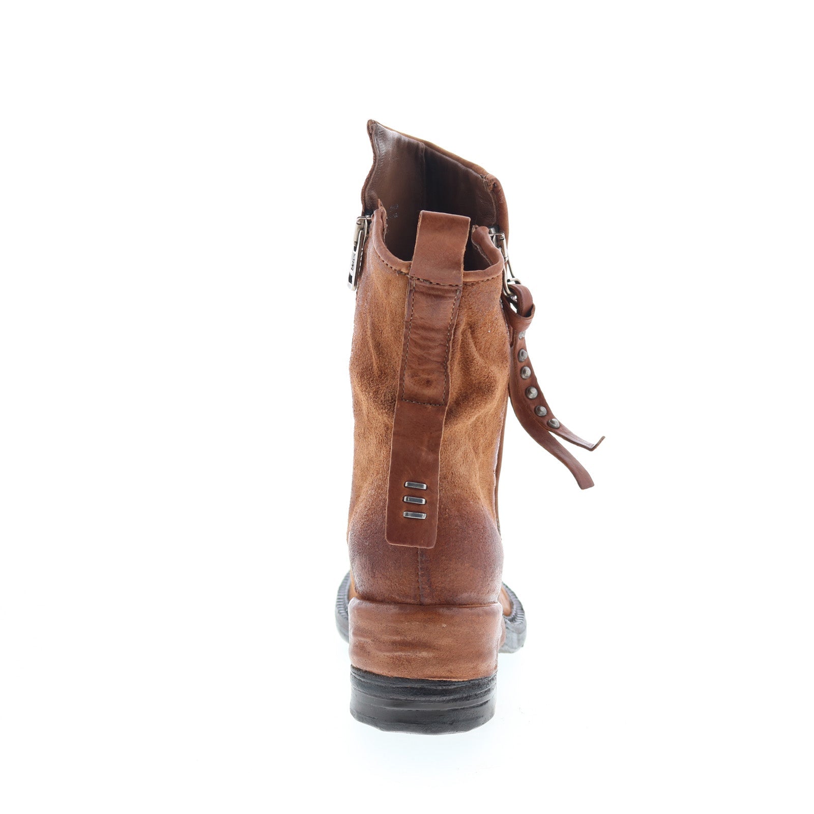 Stratford Womens Brown Leather Zipper Casual Dress Boots