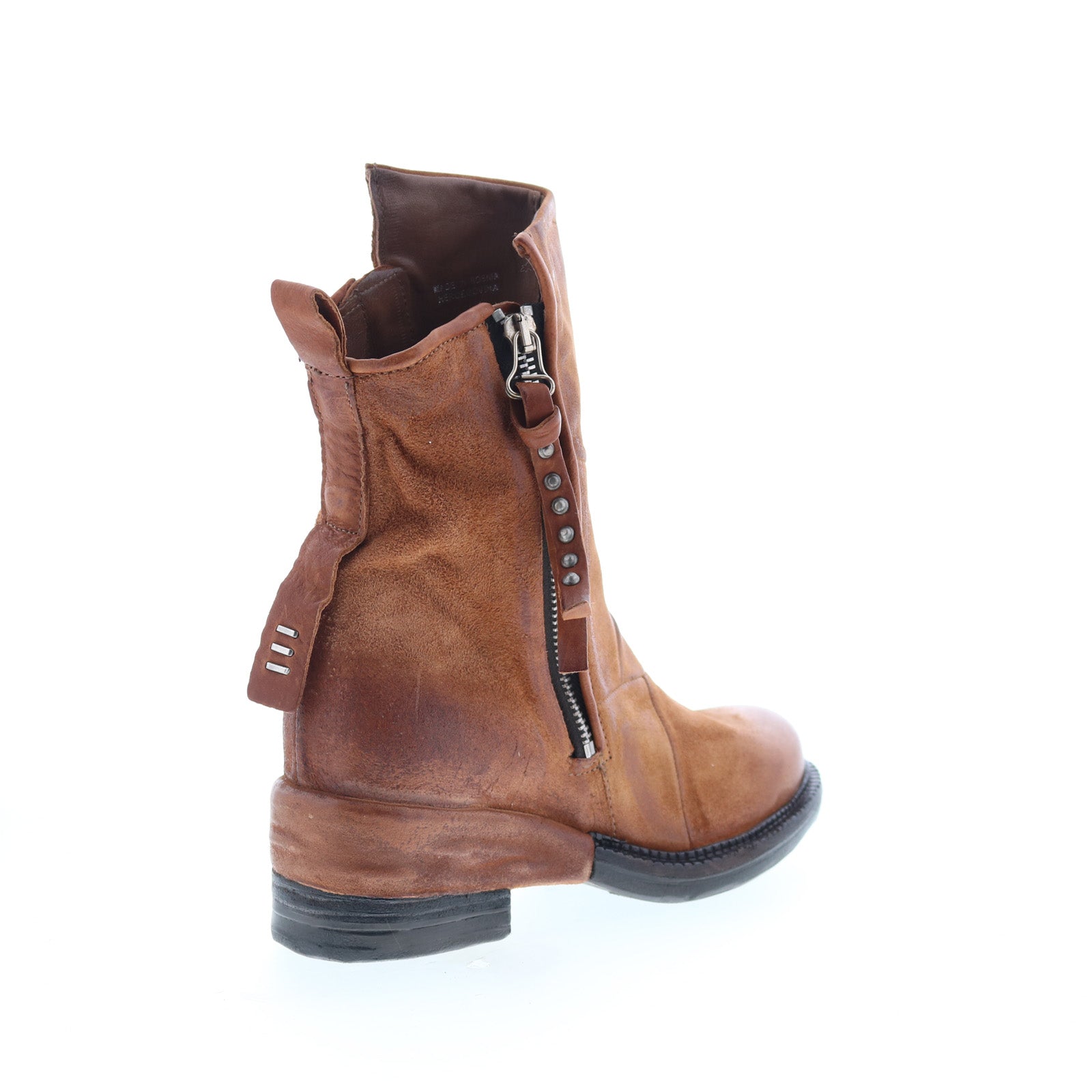 Stratford Womens Brown Leather Zipper Casual Dress Boots