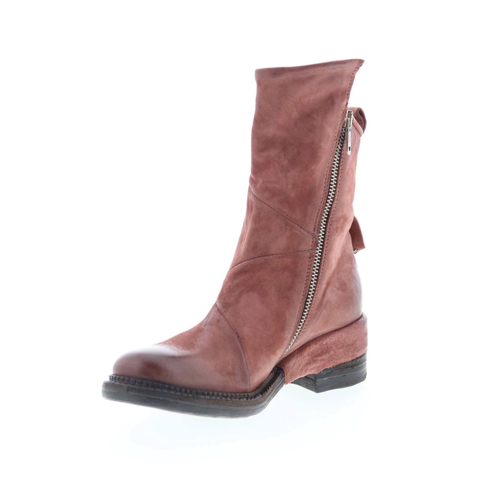 Stratford Womens Brown Leather Zipper Casual Dress Boots