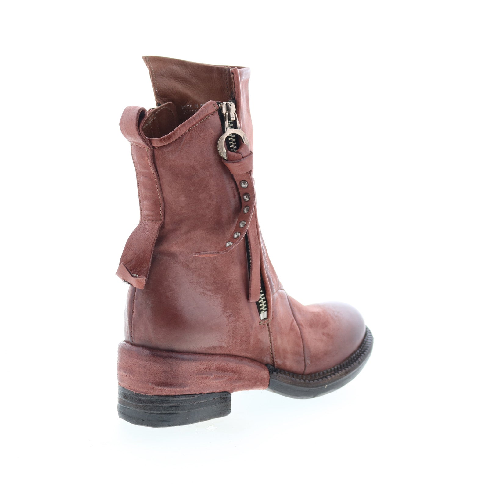 Stratford Womens Brown Leather Zipper Casual Dress Boots