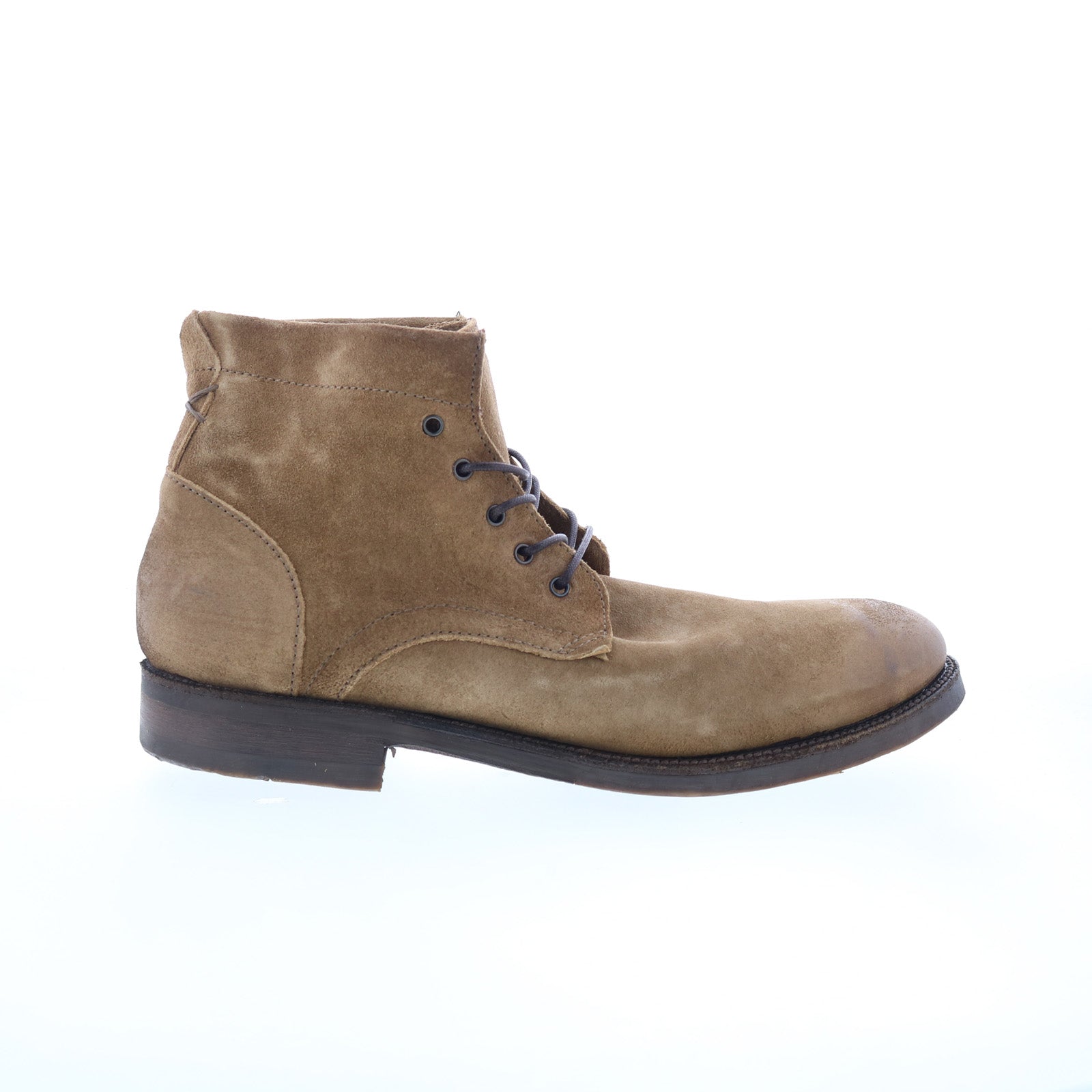 Sye Mens Brown Leather Lace Up Casual Dress Boots