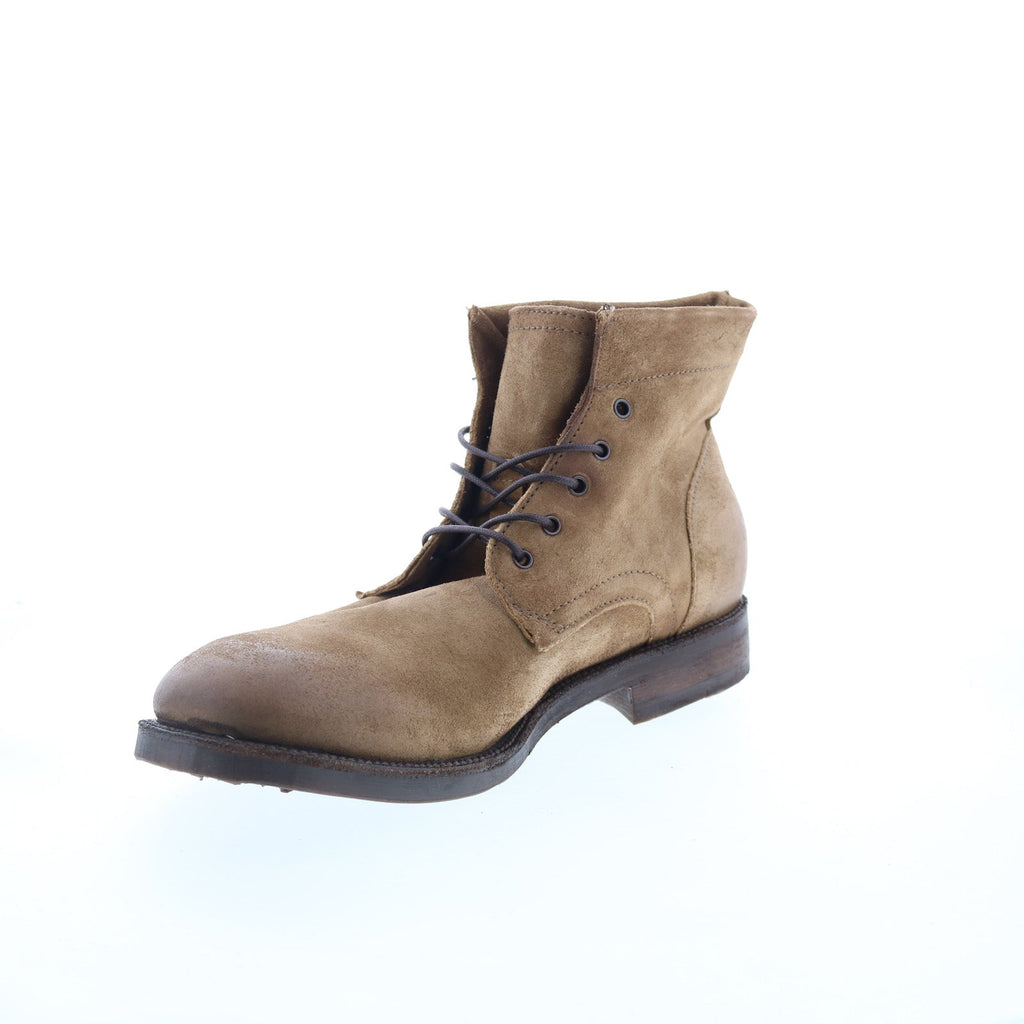 Sye Mens Brown Leather Lace Up Casual Dress Boots