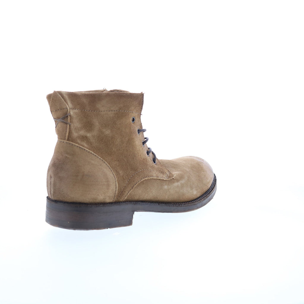 Sye Mens Brown Leather Lace Up Casual Dress Boots