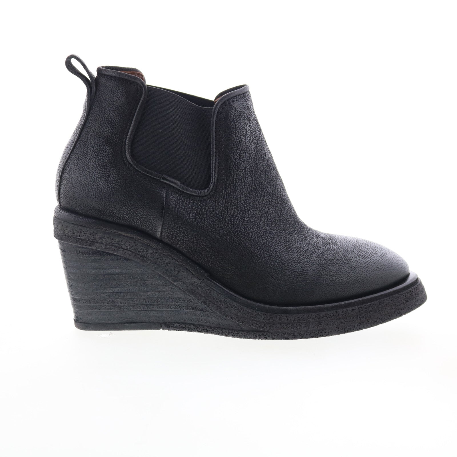 Talen Womens Black Leather Slip On Ankle & Booties Boots
