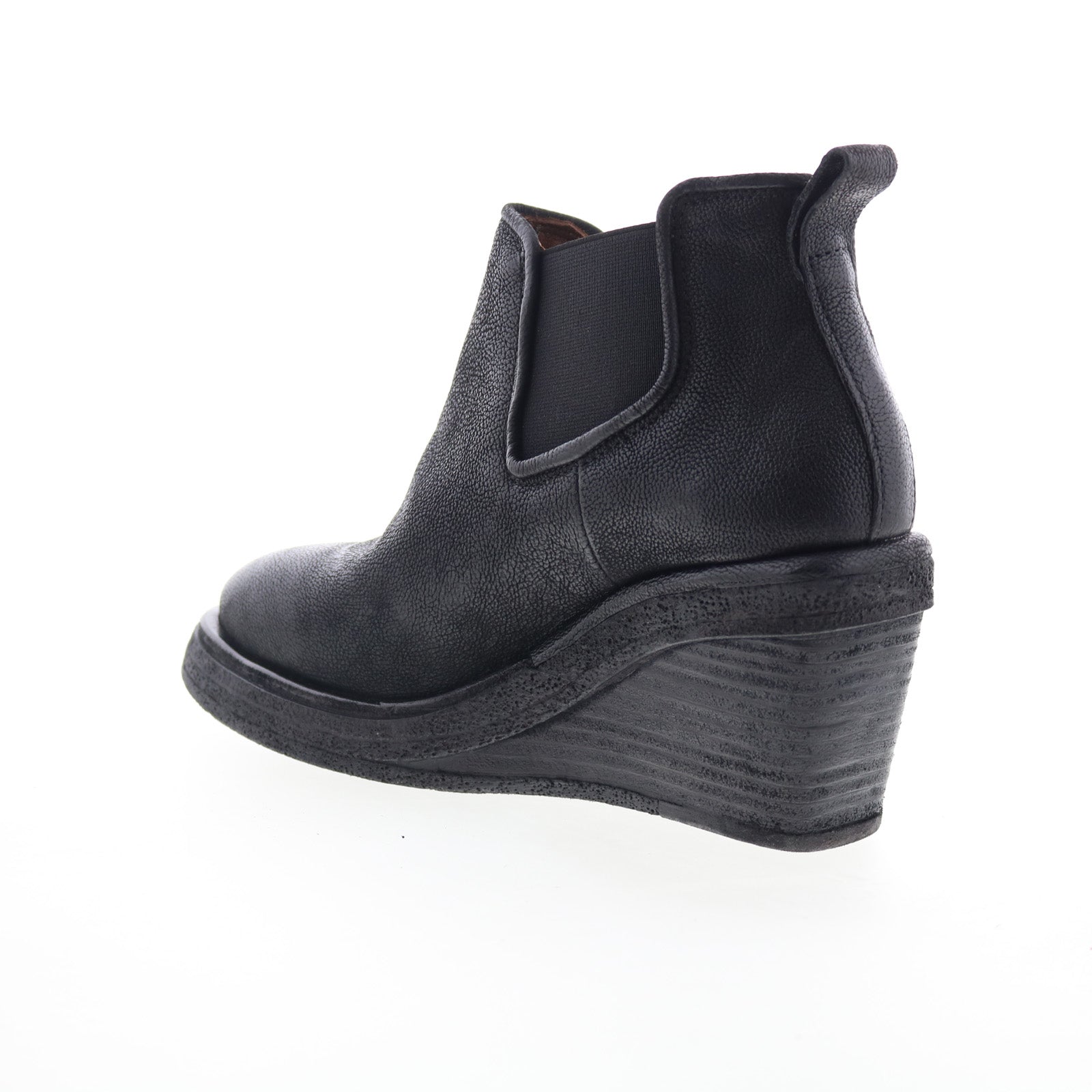 Talen Womens Black Leather Slip On Ankle & Booties Boots