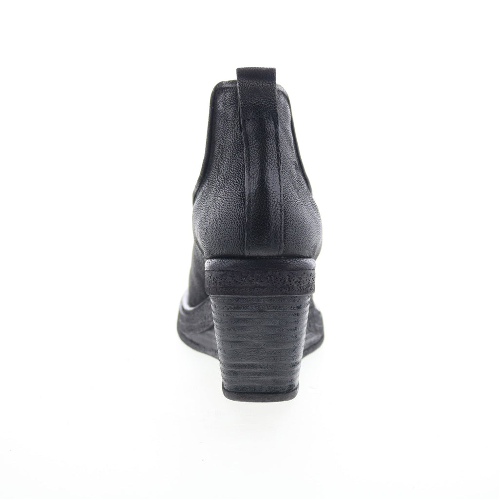 Talen Womens Black Leather Slip On Ankle & Booties Boots